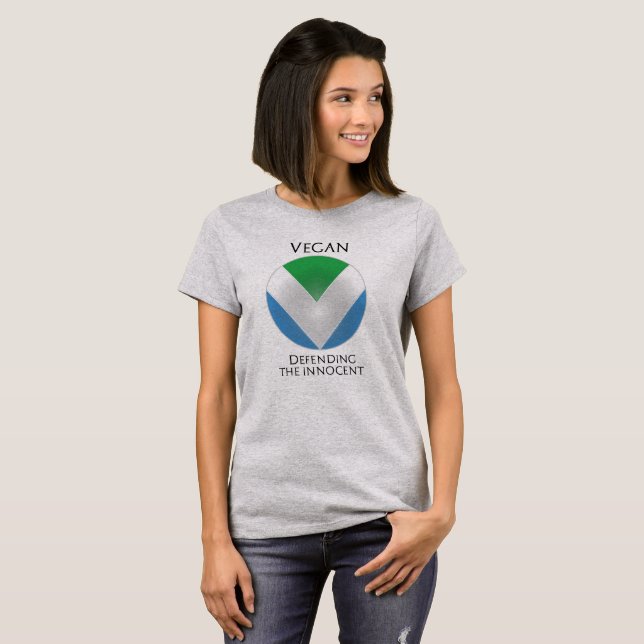NY OFFICIELL VEGANFLAGGA: Skydda av försvarare Tee Shirt (Hel framsida)
