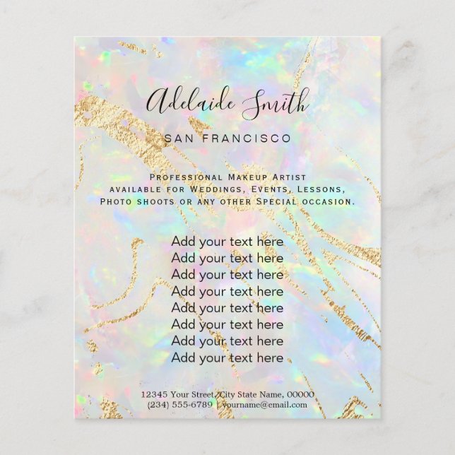 ny opalsten FAUX-holograf Flyer (Framsidan)