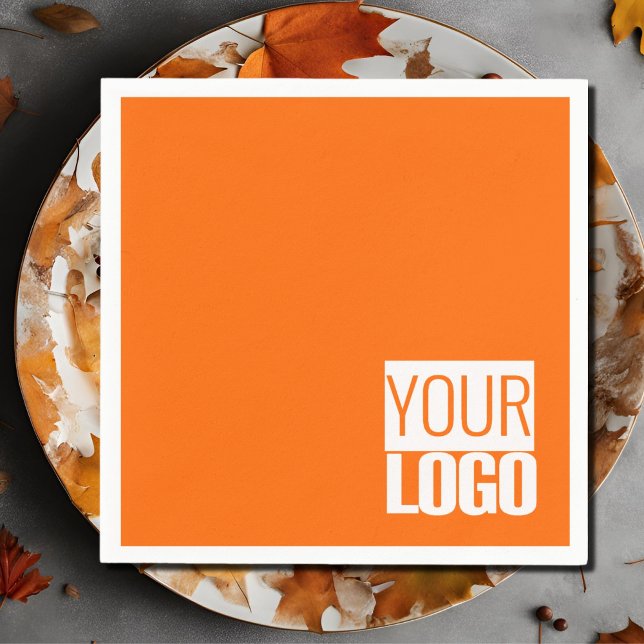 Ny orange - lägg till logotyp pappersservett (Skapare uppladdad)