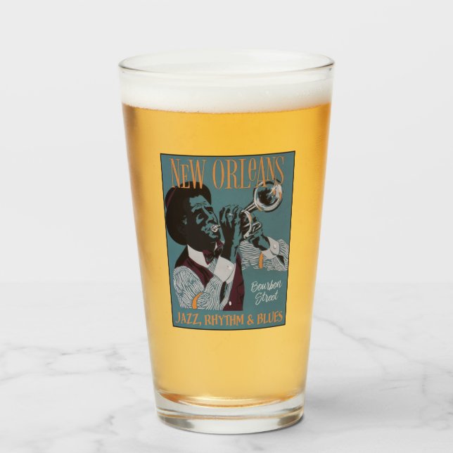 Ny Orleans Music anpassningsbar-text Glaskopp (Framsida fylld)
