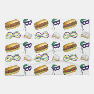 Ny Orleans NOLA Mardi Gras Pärlor Matmask Kökshandduk