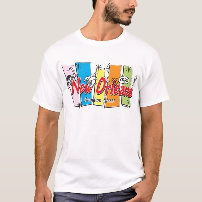 Ny-Orleans-Retro Tee Shirt (Framsida)