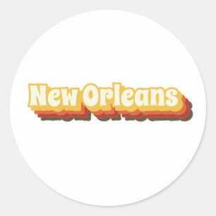 Ny Orleans Retro-text Runt Klistermärke