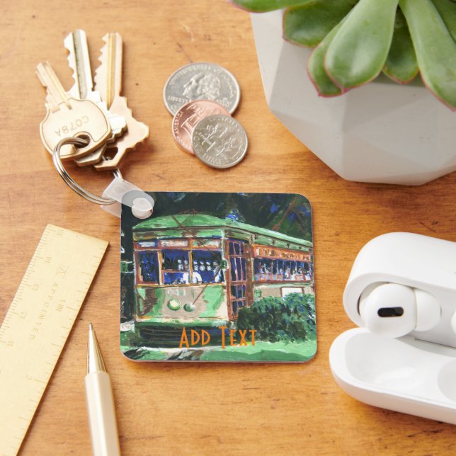 Ny Orleans Streetcar-nyckelkedja Nyckelring (Skrivbord)