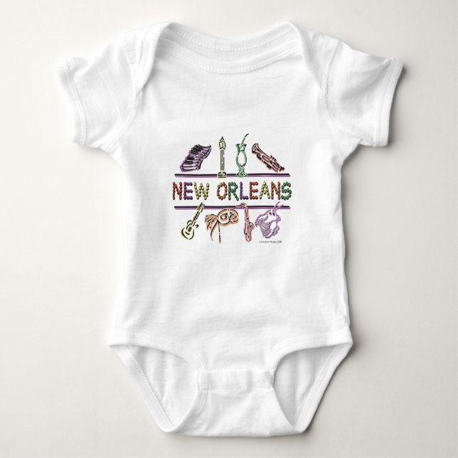 Ny-Orleans-SYMBOLER kopierar T-shirt (Framsida)