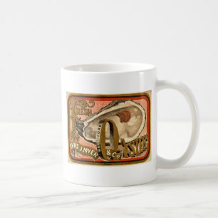 Ny ostronvintageannonsering circa 1870 kaffemugg
