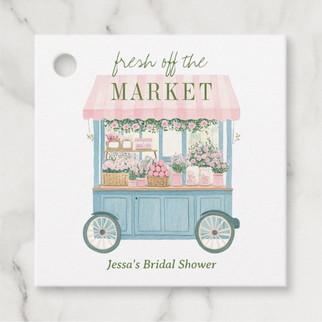 Ny på marknaden Blommig bondes bröllopsfest Gåvor Etiketter (Framsida)