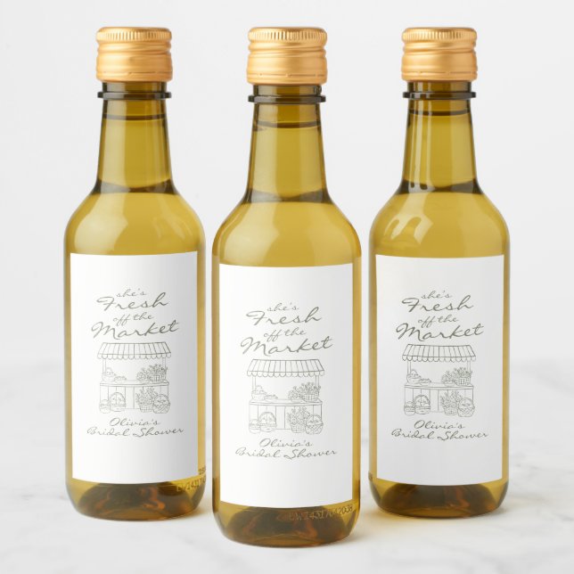Ny på marknaden - Bröllopsdusch Vinetikett (Flaskor)