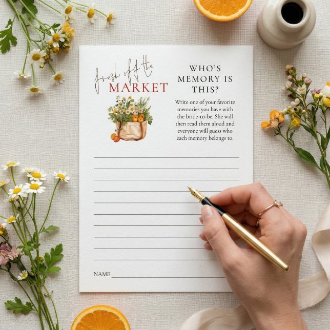 Ny på marknaden Vems minne Bröllopsdusch spel Inbjudningar (Skapare uppladdad)