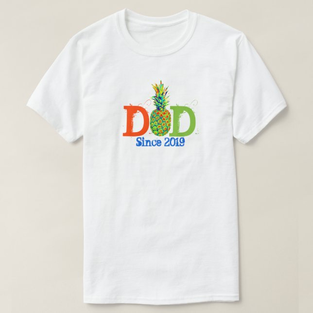 Ny pappa Ananäpple Mönster T Shirt (Design framsida)