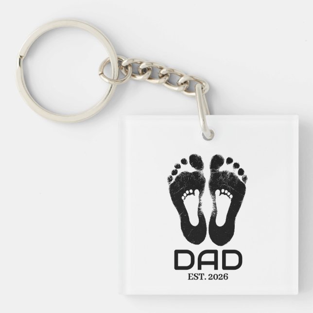 Ny pappa Baby Footprints etablerat datum  (Framsidan)