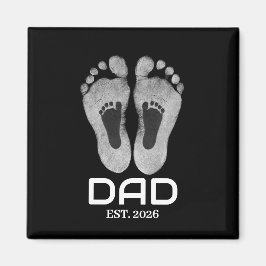 Ny pappa Baby fotspår etablerat datum  Magnet