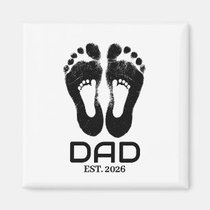 Ny pappa Baby fotspår etablerat datum Magnet