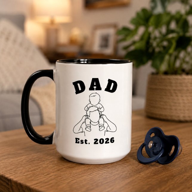 Ny pappa Bebis Axel Linje Konst Mugg (Skapare uppladdad)