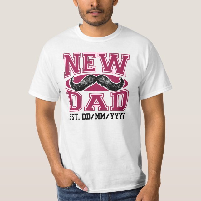 Ny pappa (Est. Datera anpassadet), Tee Shirt (Framsida)