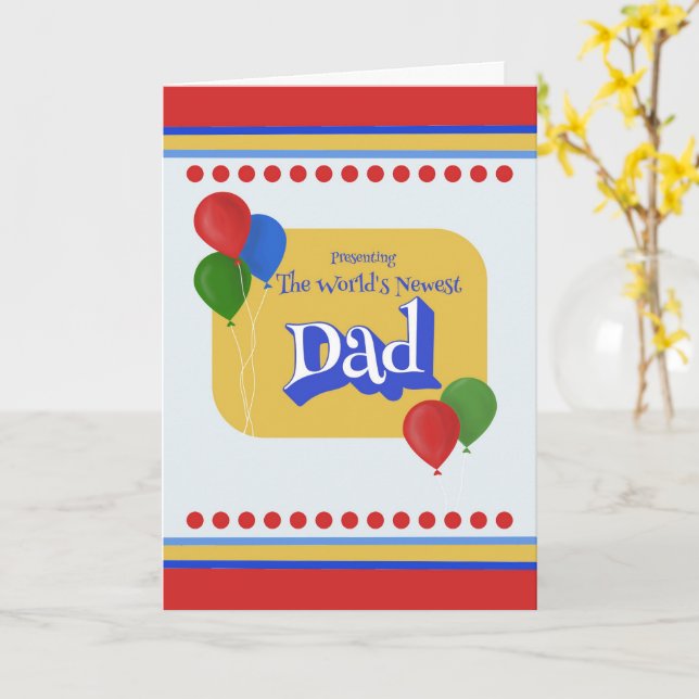 Ny Pappa Fars Dag Presentarar Den Nyaste Pappan Kort (Gul blomma)