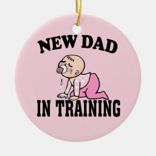 Ny pappa Girl Julgransprydnad Keramik