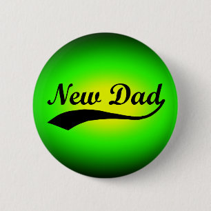 Ny pappa, neongrönt/svart knapp