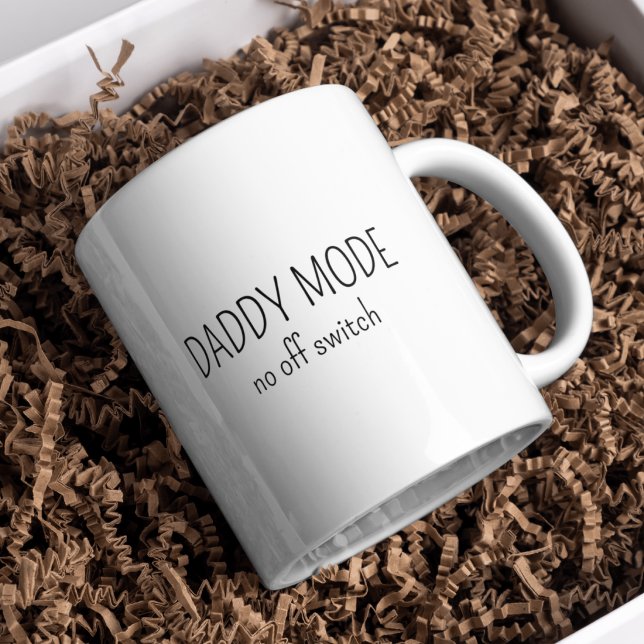 Ny Pappa Pappamodus Rolig Typografi Minimalistisk  Kaffemugg (Skapare uppladdad)