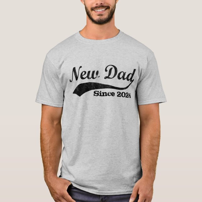 Ny pappa Personlig År T-Shirt (Framsida)