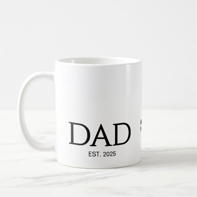 Ny Pappa-present Anpassad text Pappa Etablerad Kaffemugg (Vänster)