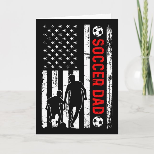 Ny Pappa Snart Att Vara Fotbollspappa Retroamerika Kort (Framsida)