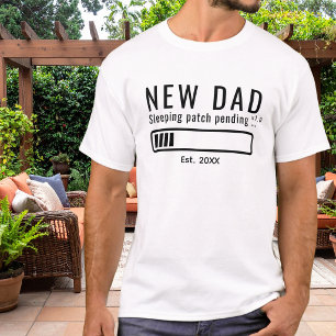 Ny Pappa Sömnpatch Väntande Rolig Svart Est. T Shirt