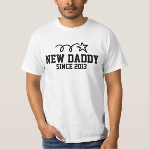 Ny pappa t-shirt Anpassningsbart år och text