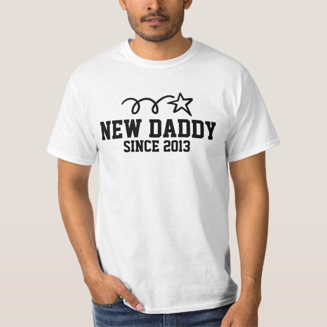 Ny pappa t-shirt | Anpassningsbart år och text (Framsida)