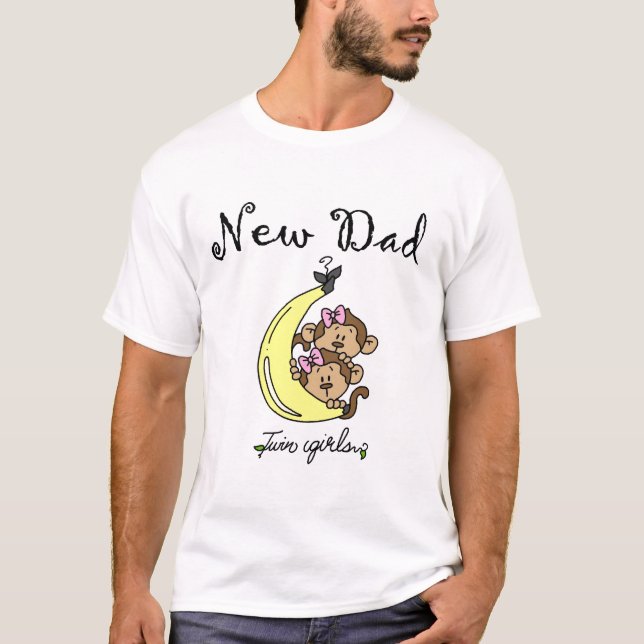 Ny pappa till Twin Girls Tshirts och Gifts (Framsida)