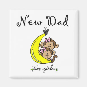 Ny pappa till Twin Girls Tshirts och Gifts Magnet