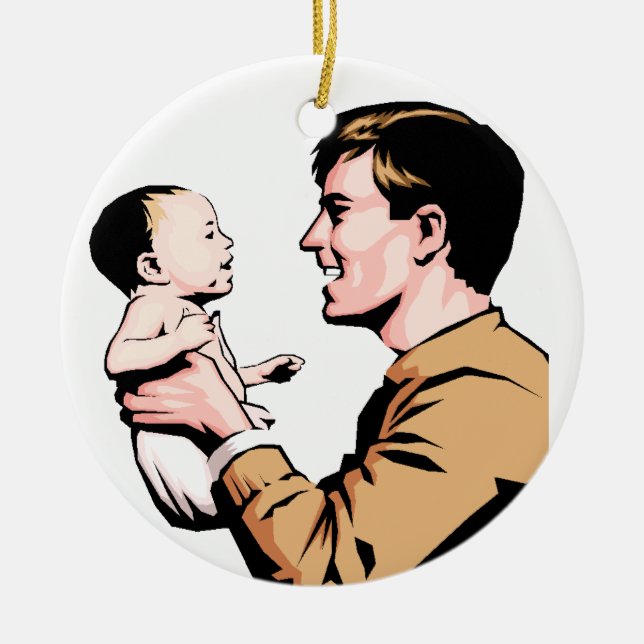 Ny pappajulprydnad julgransprydnad keramik (Framsidan)