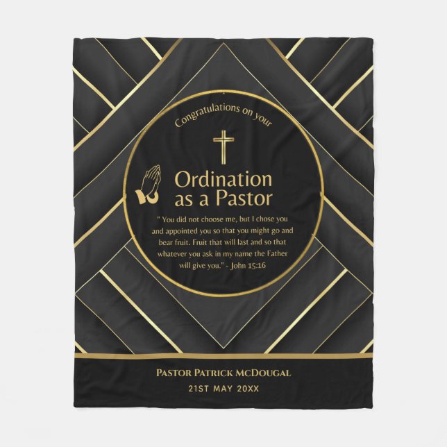 NY PASTOR-Ordning Ny Anpassningsbar - beställd Fleecefilt (Framsidan)