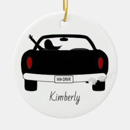 Ny Personlig för kvinnliga förare Julgransprydnad Keramik