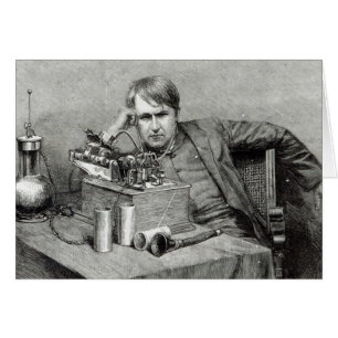 Ny Phonograph för Mr.Edison Hälsningskort