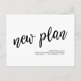 Ny plan, Bröllopsförskjutning, minimal Svart Vykort