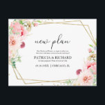 Ny planerad Elegant  Blommigt Geometric Bröllop Vykort<br><div class="desc">Ny planerad Elegant -  vykort för Blommigt i Bröllop</div>