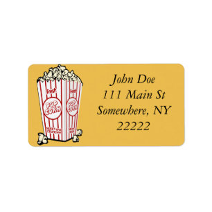 Ny Popcorn Adressetikett