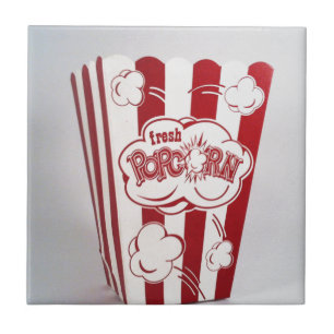 Ny Popcorn hänger lös röd vintage Kakelplatta