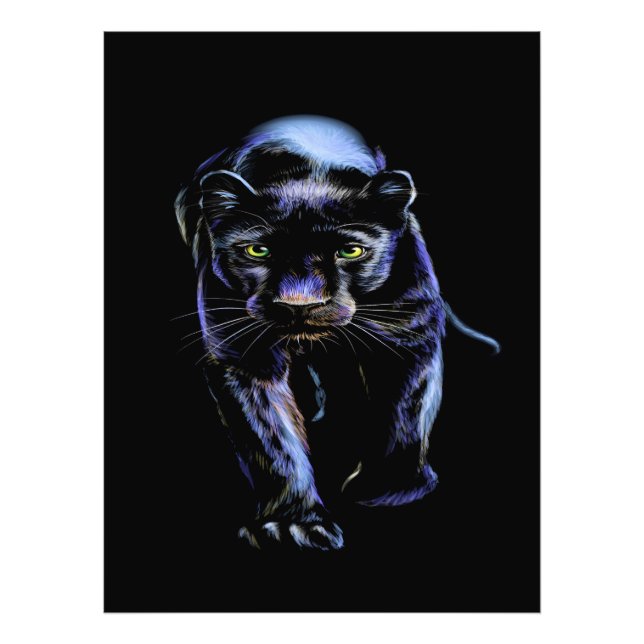 Ny POWERFUL PANTHER Photo Print Fototryck (Framsidan)