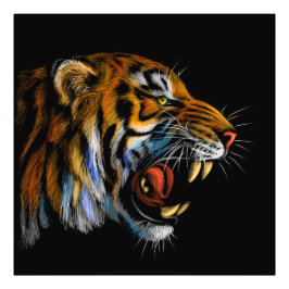 Ny POWERFUL TIGER-fotoutskrift Fototryck
