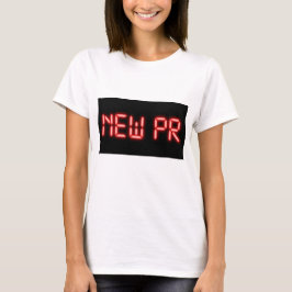 Ny PR som kör milstolpe röd neon digital effekt T Shirt
