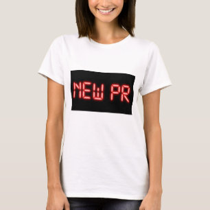 Ny PR som kör milstolpe röd neon digital effekt T Shirt