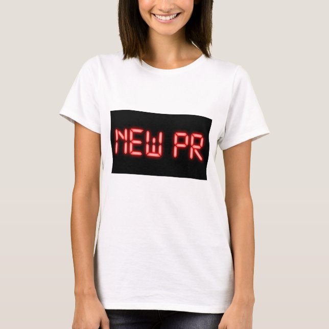 Ny PR som kör milstolpe röd neon digital effekt  T Shirt (Framsida)