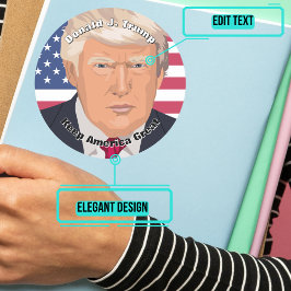 Ny president Donald J. Trump-minnesstund Runt Klistermärke