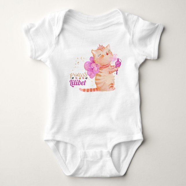 Ny prinsessan Lilibet Söt kattunge namngiven Baby  T Shirt (Framsida)