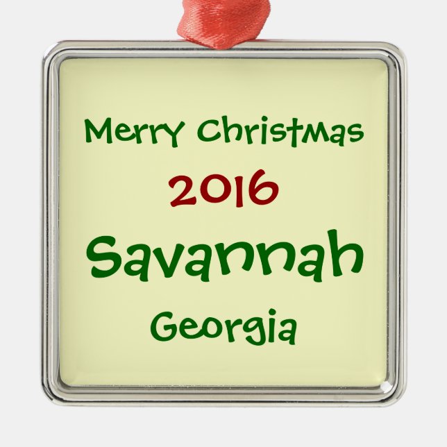 NY PRYDNAD 2016 FÖR SAVANNAHGEORGIA GOD JUL JULGRANSPRYDNAD METALL (Framsidan)