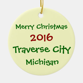 NY PRYDNAD FÖR 2016 TRAVERSSTADSMICHIGAN JUL JULGRANSPRYDNAD KERAMIK