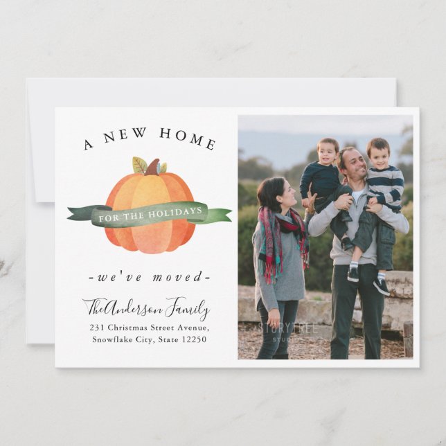 Ny Pumpkin Photo Helgdag-Flytta för Thanksgiving h Meddelande (Framsida)
