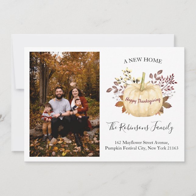 Ny Pumpkin Photo Helgdag-Flytta för Thanksgiving h Meddelande (Framsida)